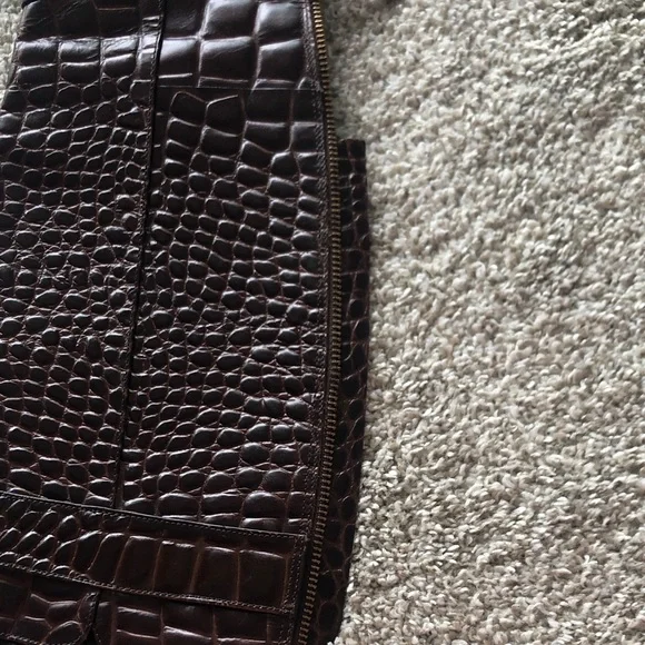 AUTHENTIC TORY BURCH Leather Equestrian rider Boot Crocodile print - Picture 5 of 11